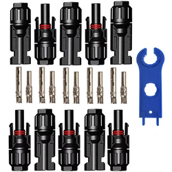 5 Pairs Waterproof Solar Connectors with 2 Wrenches PV Connector for Solar Panel Cable Photovoltaic Wiring Accessories
