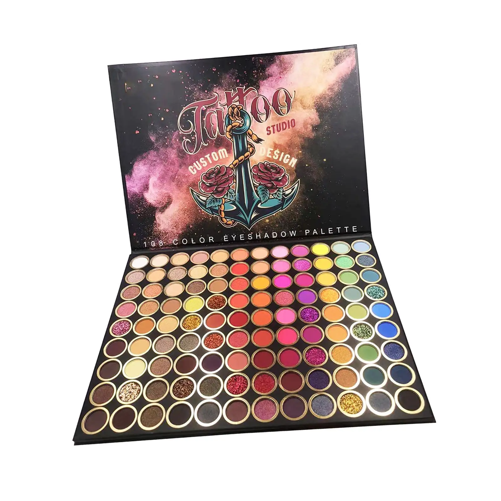 Paleta de sombras de ojos altamente pigmentadas, 108 colores, cosmética nacarada para principiantes, profesionales, mujeres y niñas, fiesta
