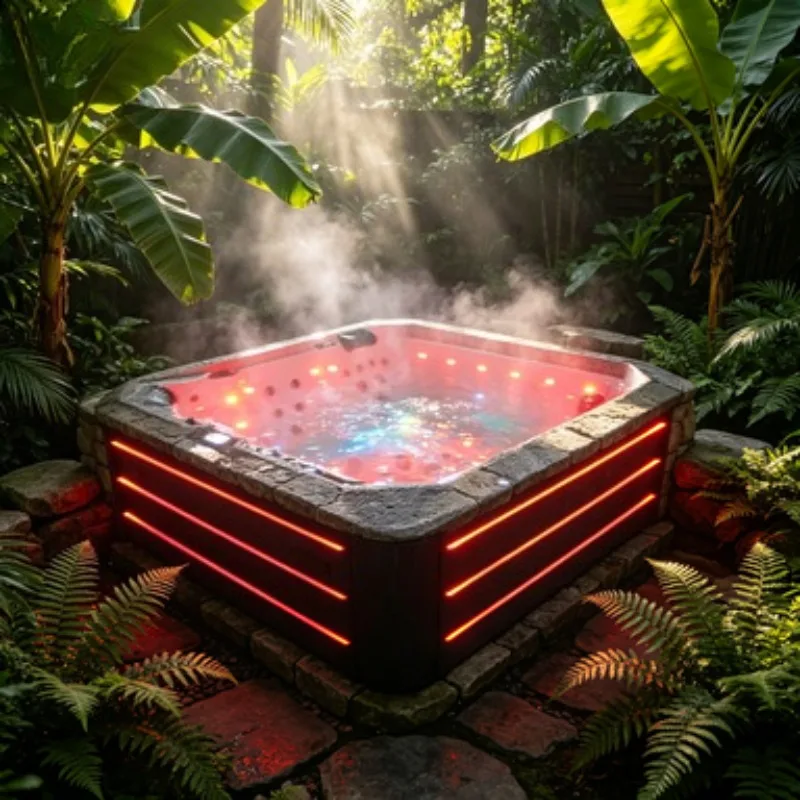 Wholesale Balboa System 5 Person Whirlpool Spa Hot Tub Outdoor Jacuzzi Bathtub with Hydromassage and LED Lights for Garden