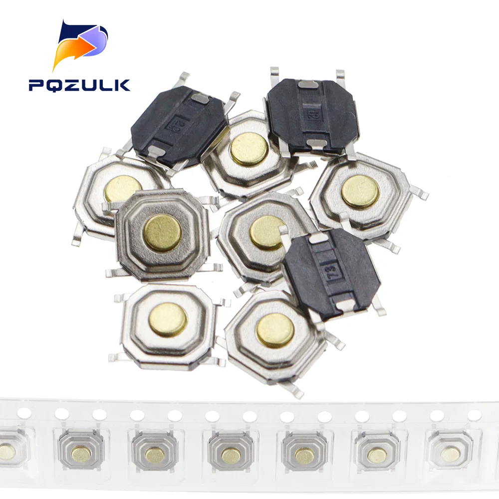 100 pz 4 x4x1.5mm SMD tattile pulsante Micro interruttore 4*4*1.5mm pulsante rame testa tasti pulsante 4Pin