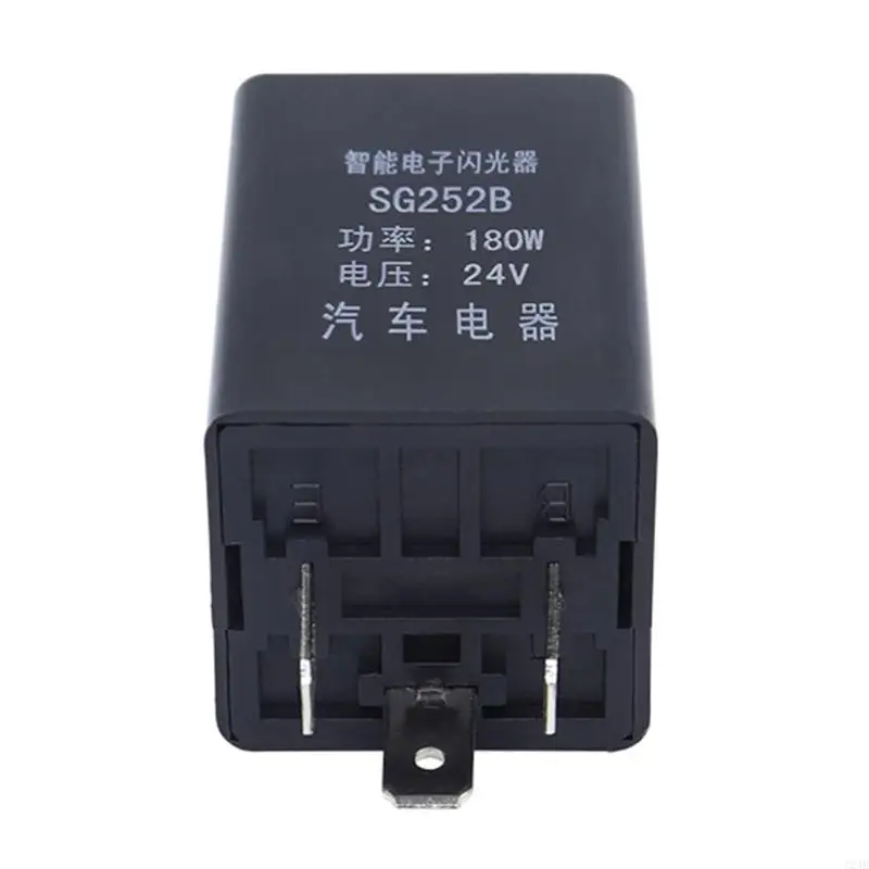 124B Flasher Relay 3 Pin Electronic Turn Signal Flashers Non Polarity 12V 24V Universal Normally Open Flash Relay