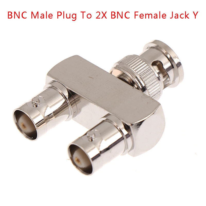 1Pcs BNC Male Plug To 2X BNC Female Jack Y Splitter RF Adapter Connector Coaxial High Quanlity