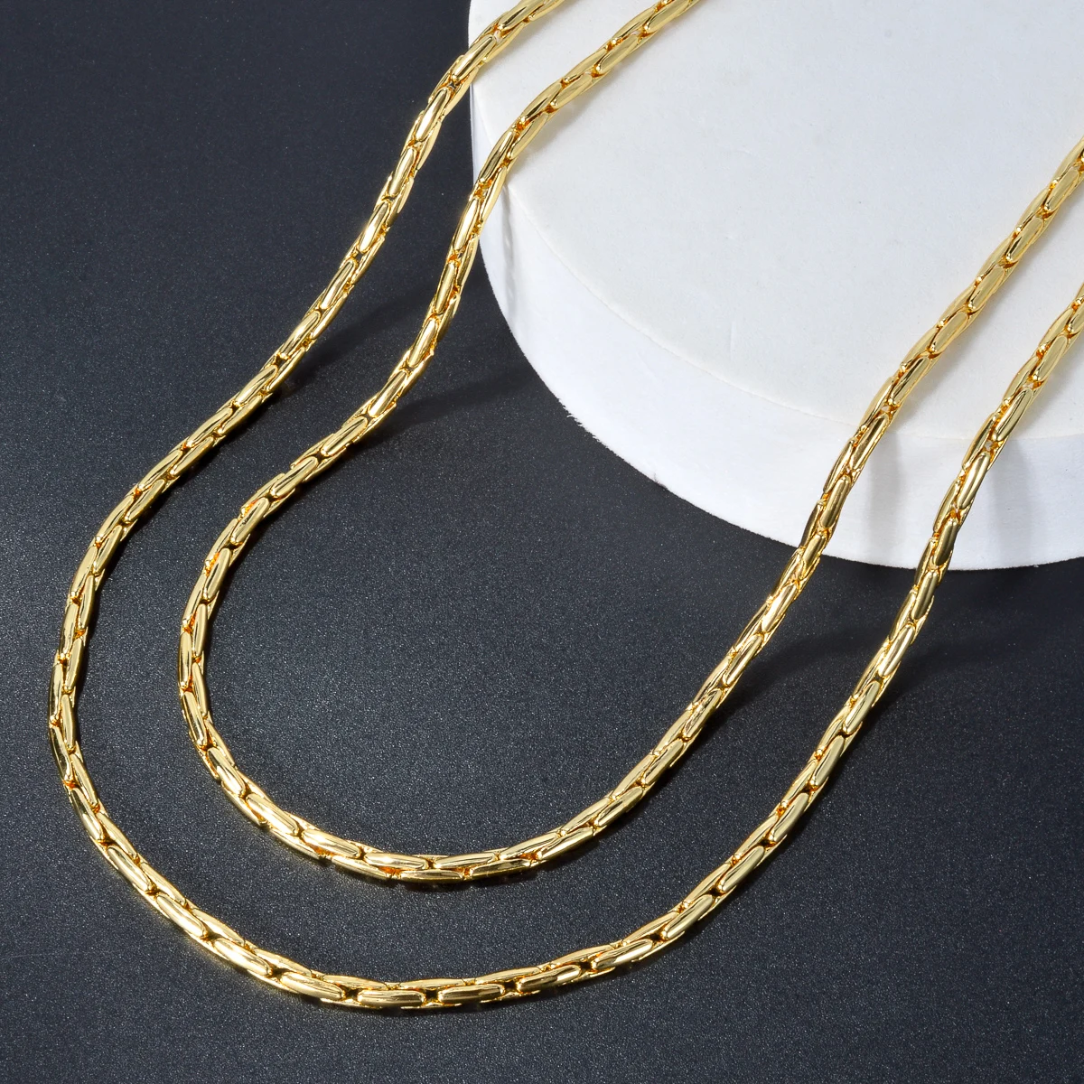 Hiphop Punk Curb Cuban Link Chain Necklace for Women Man Statement Gold Color Copper Necklace Fashion Wedding Engagement Jewelry