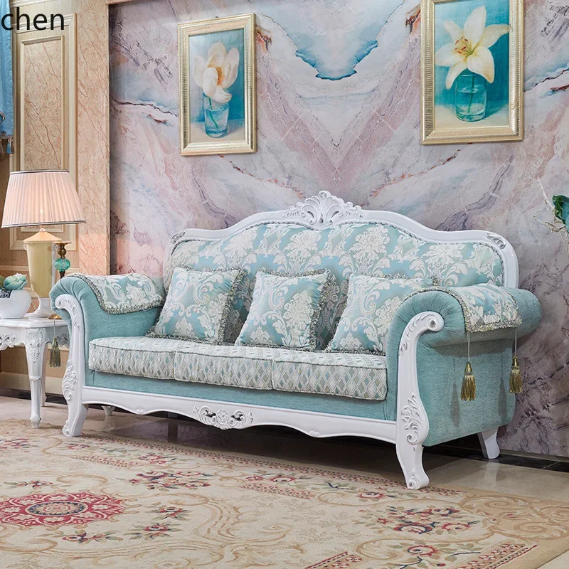 DSA Small Apartment Living Room Fabric Sofa Set Removable And Washable Simple Sofa