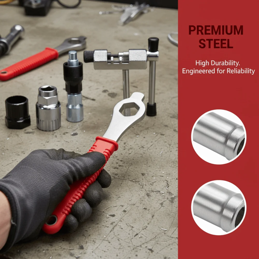 

Набор для ремонта велосипедов: 5 предметов, стальной съемник шатунов 16 мм, многофункциональный инструмент для снятия цепи, стабильная производительность