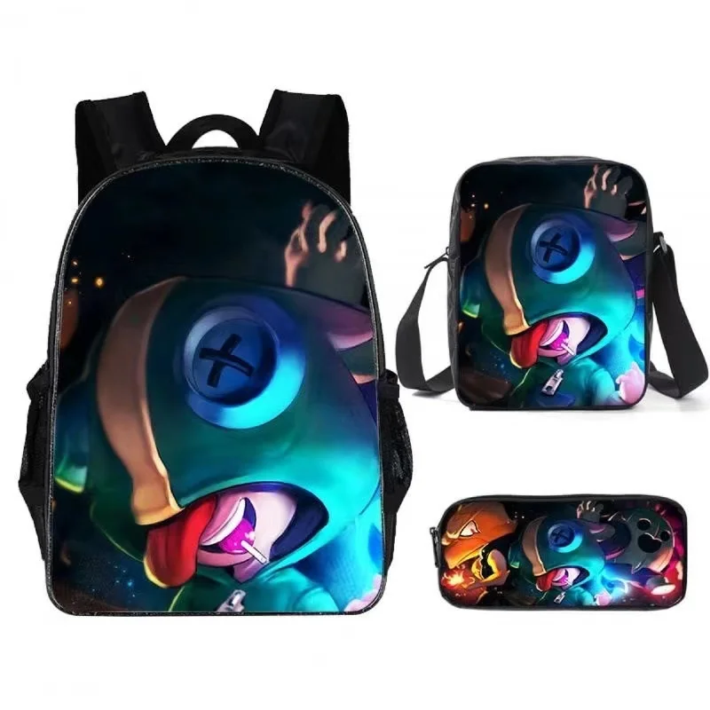 Anime Lyons Cute Backpacks Three-piece Set Children\'s Backpack Student Backpack Outdoor Travel Bag Shoulder Bag Pencil Case Set