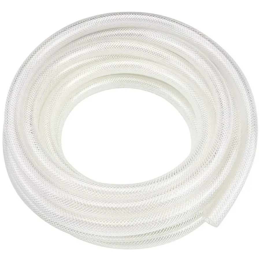 

1 ID x 50ft High Pressure Braided Clear PVC Vinyl Tubing, Heavy Duty Reinforced Hose, BPA Free, NonToxic