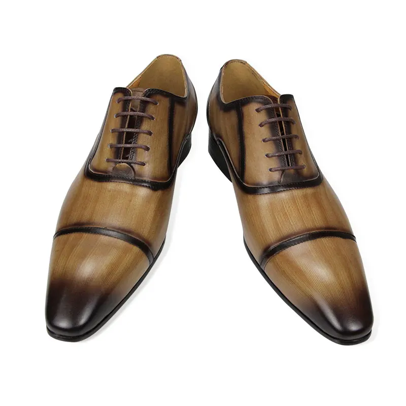 Men Leather Shoes Italian Designer Dress Wedding Shoe Party Monk Luxury Genuine Derby Shoes Factory Direct Sales Can Customized