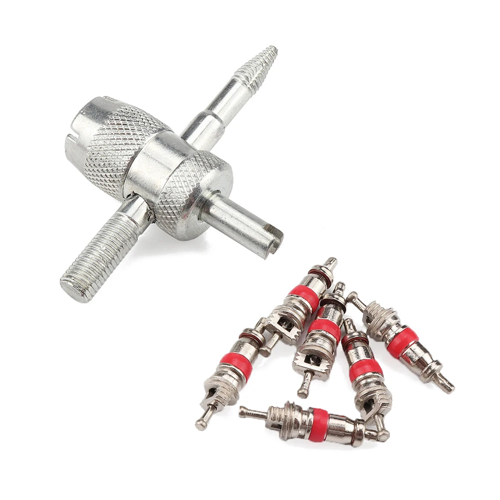 

12pcs Valve Replacement Tools Set Stainless Steel Auto Tire Repair Kit Durable Easy Use For Automobile Tire Accessories
