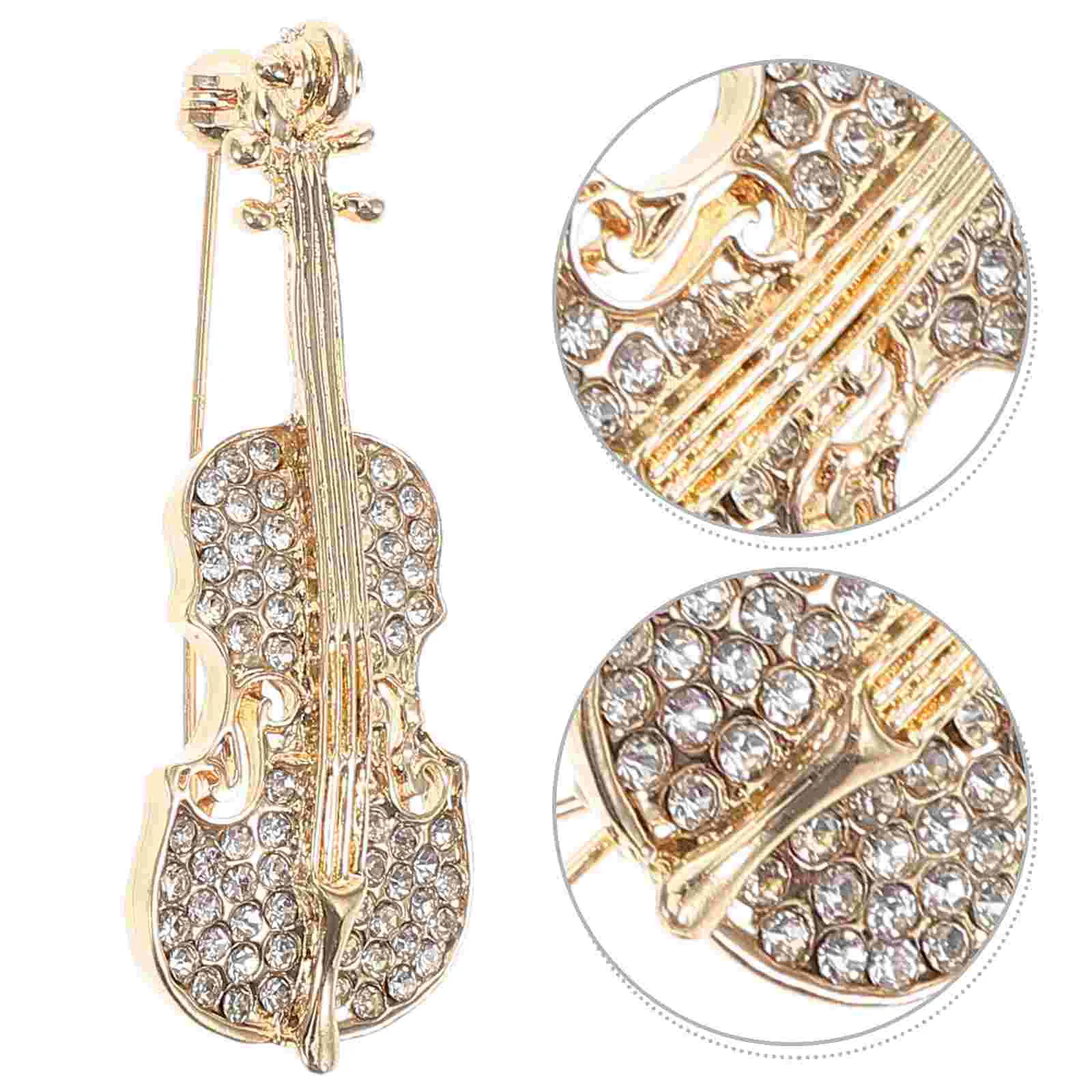 Violin Brooch Guitar Accessories for Men Keychain Backpack Pin Cello Jewelry Musical Instrument Clothes Pins