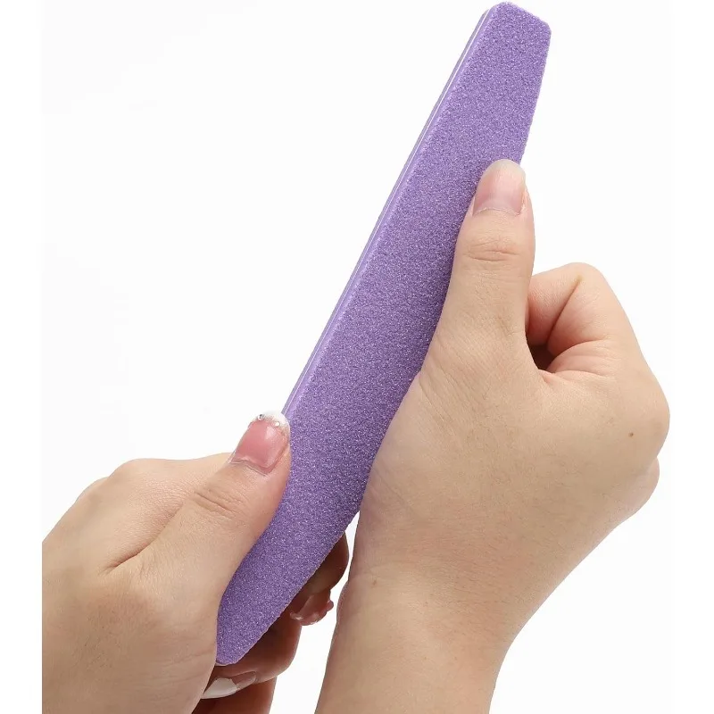 Double-Sided Sponge Nail Buffer Block, 100/180 Grit Washable Nail Grinding File for False & Toe Nail Cleaning