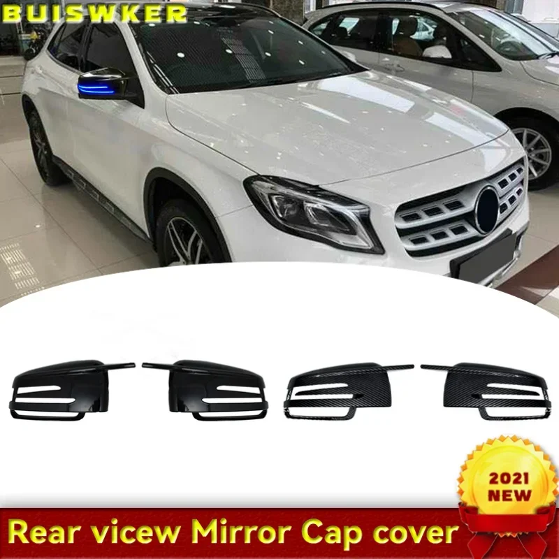 

Автомобильная наклейка 1 пара, крышка для зеркала заднего вида для Mercedes Benz W204 C207 W212 W221, черные чехлы для боковых зеркал из АБС-пластика для автомобиля L + R