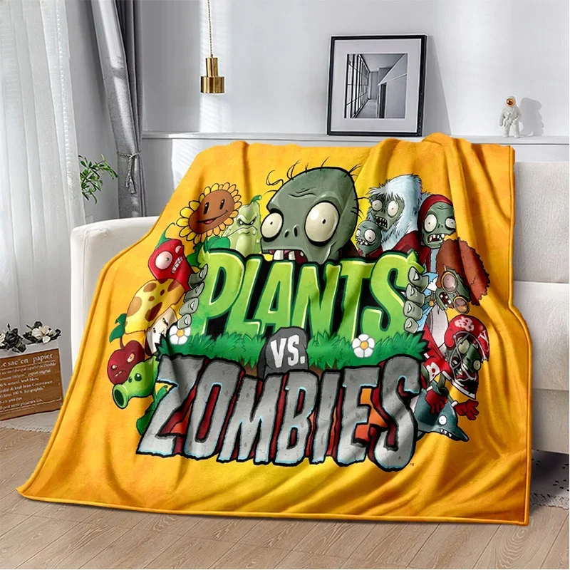 

PVZ Plants Vs.Zombies Game Cartoon Soft Plush Blanket,Flannel Blanket Throw Blanket for Living Room Bedroom Bed Sofa Picnic Kids