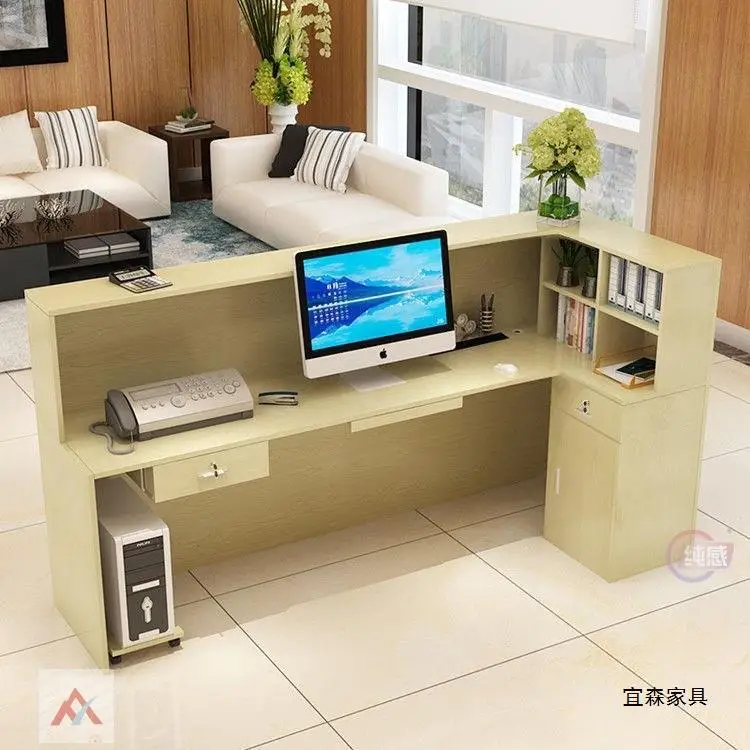 Modern corner checkout page bar simple clothing store hotel welcome desk reception desk company office front desk