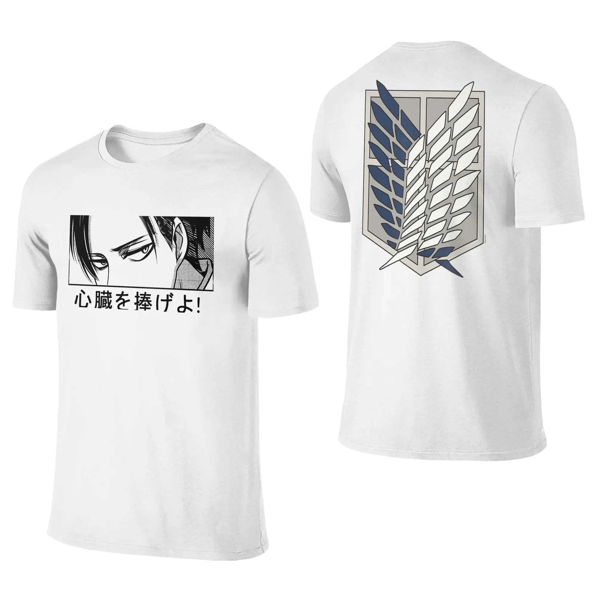Attack on Titan Scout Regiment Shield AOT Anime Men's T Shirts Summer O Neck Harajuku Tee Shirt Custom Oversized Clothing