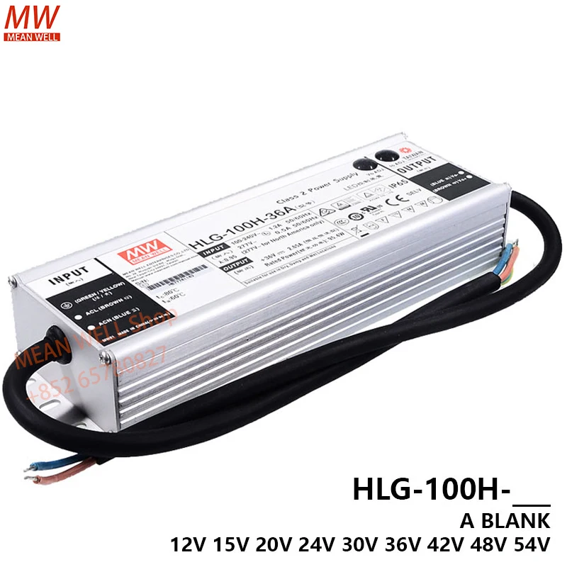 

Original MEAN WELL 100W Constant Voltage + Constant Current LED Driver HLG-100H-24A HLG-100H-20B 20 24 30 36 42 48 A / B