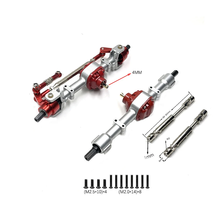 For MN78 MN82 Metal Front And Rear Axle With 3mm To 4mm Shaft Sleeve transmission shaft CVD1/12 RC Car Upgrade Parts Accessories