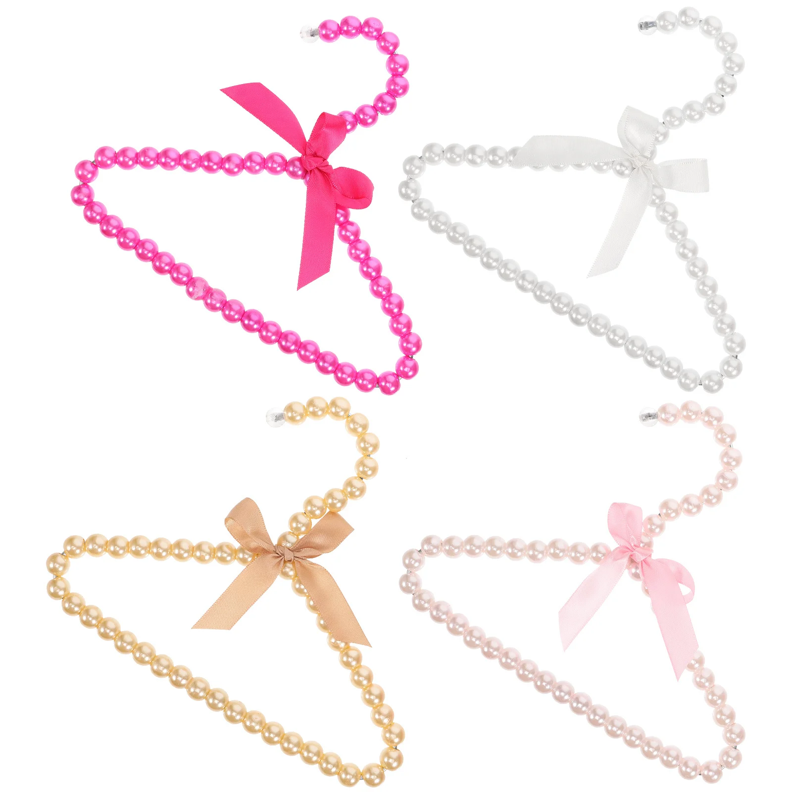 4 pezzi grucce per vestiti per animali domestici perla decorativa materiale durevole accessori per cani e gatti stendino organizer portatile per armadio per bambini