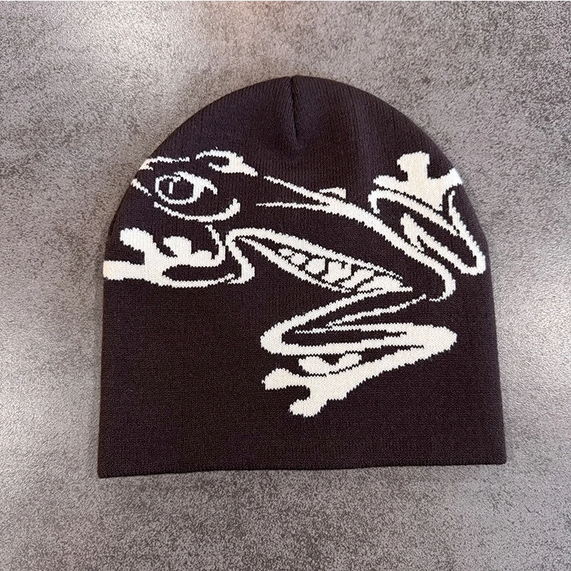 Tree Frog Pattern Beanie Knitted Cap for Men & Women, Outdoor Sports Warm Ski Hat, image 5