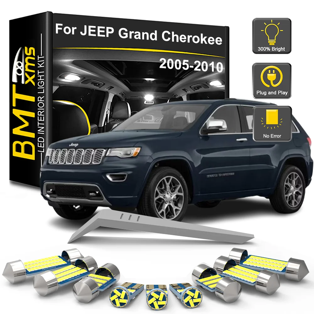 

BMTxms 13 шт. комплект внутреннего освещения LED Canbus для Jeep Grand Cherokee WK 2005 2006 2007 2008 2009 2010 аксессуары для ламп багажника