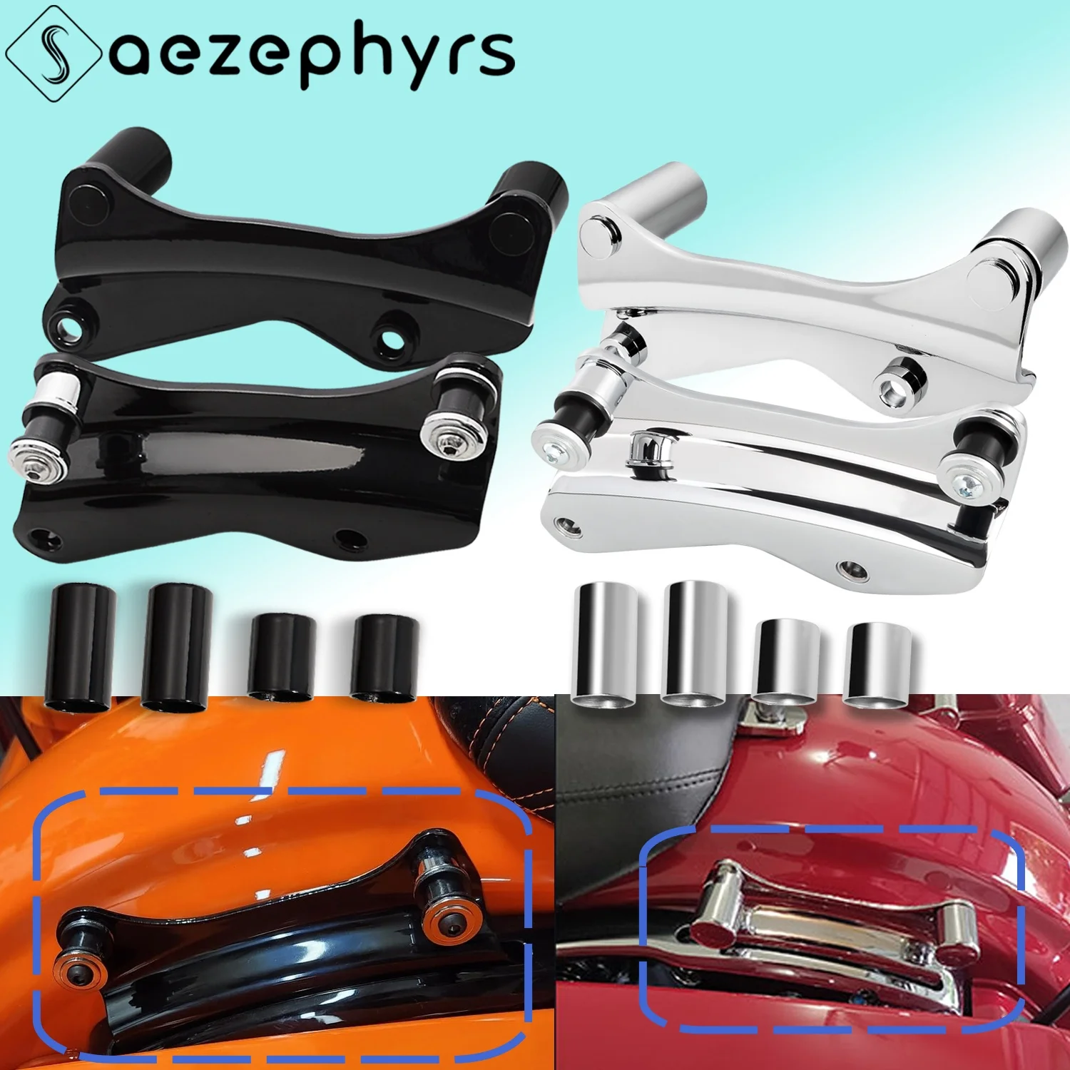Motorcycles 4 Point Docking Hardware Kit Detachable Magnet Covers for Harley Touring Street Glide Road King Electra Glide 14-26