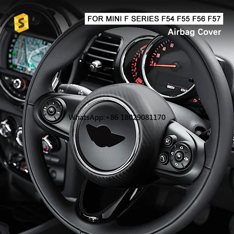 Carbon Fiber Car Interior Decoration Accsori Carbon Fiber Steering Wheel Cover For MINI F54 F55 F56 F57 F60