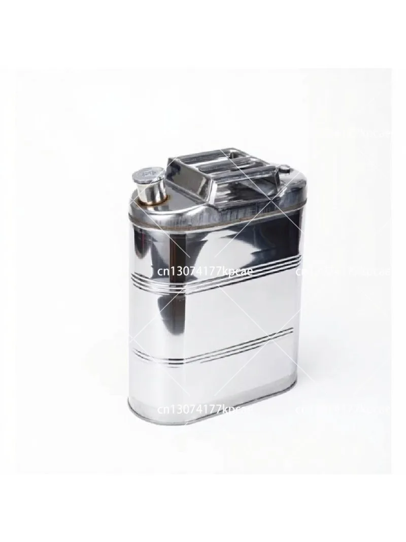/20/30L Stainless Steel Oil Can - 430 Thickened 3-Handle Fuel Storage Jerrycan for Car Emergency Refueling
