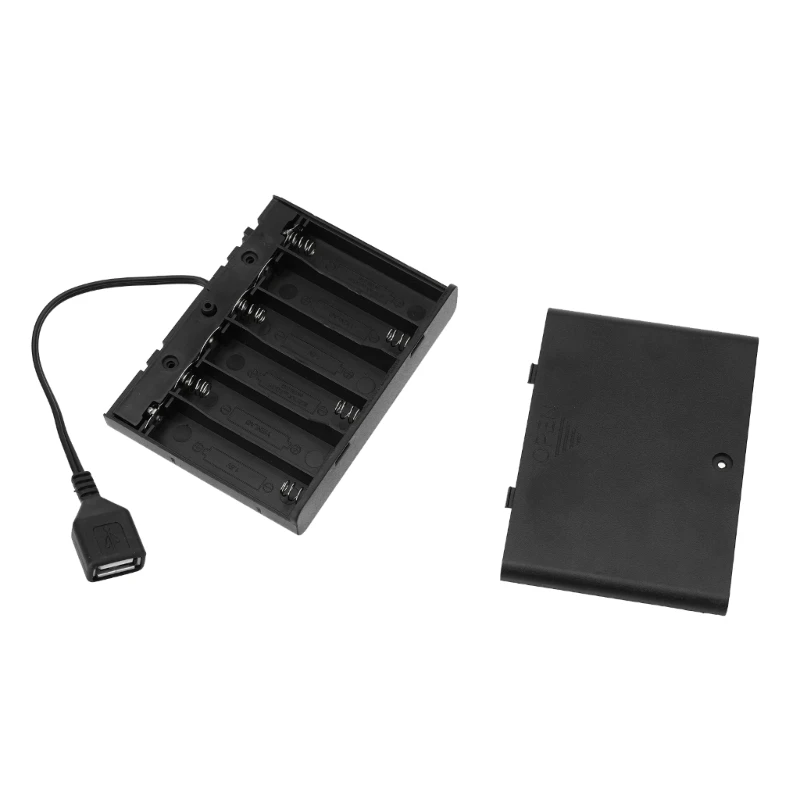 AA Battery Box AA Battery Case with USB Cable USB Battery Case Box Case 2/3/4/6/8 Slot AA Battery Box with Switches