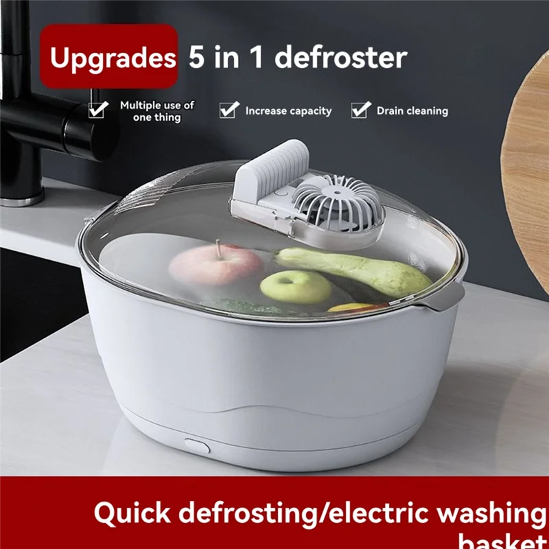 A05G-Meat Thawing Container Blue Light Fast Defrosting Drainer Great For Home Kitchen Use