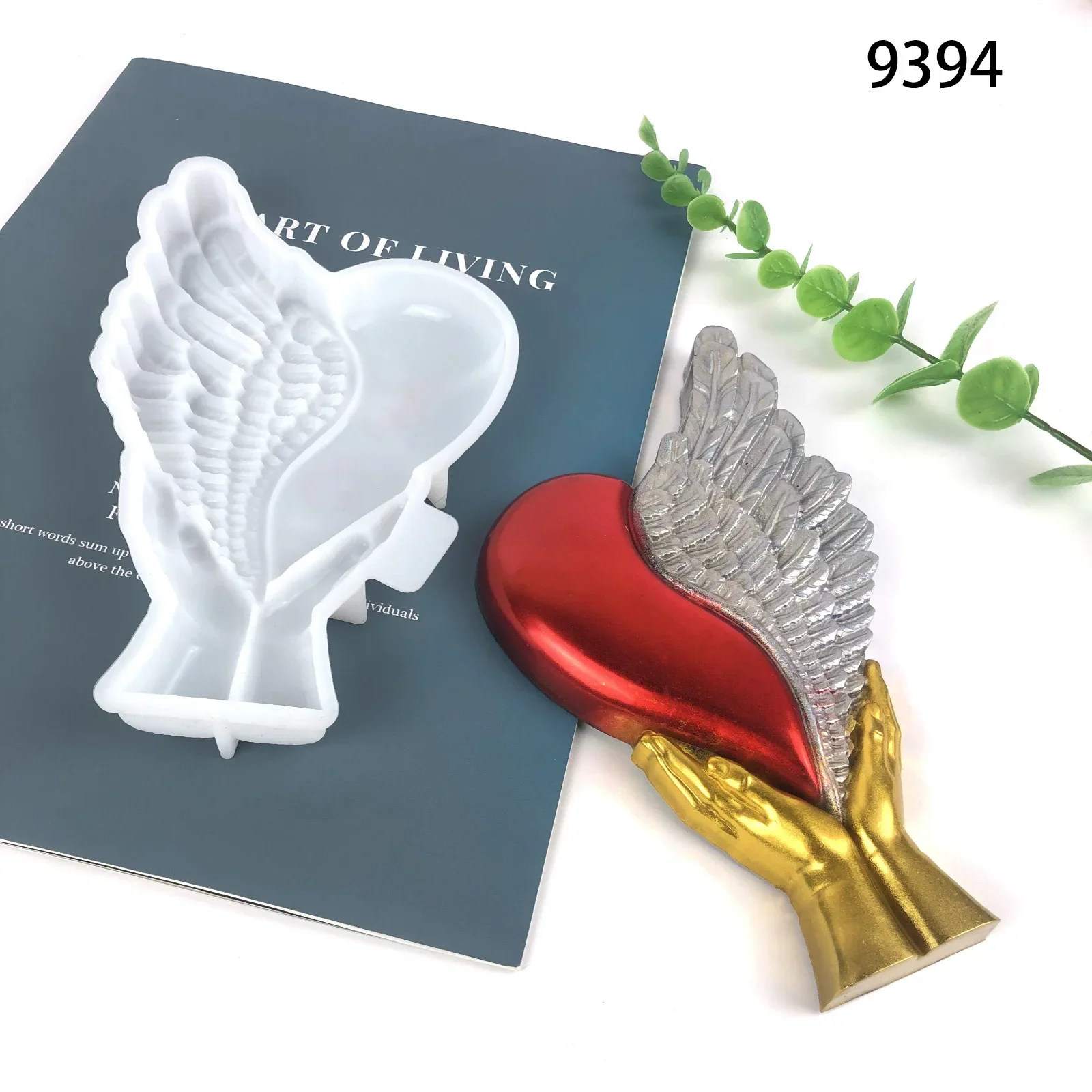 Love Wings Silicone Mold, Resin Decoration, Wall Sticker, Pendant, Semi-three-dimensional Holding Wings, Epoxy Mold