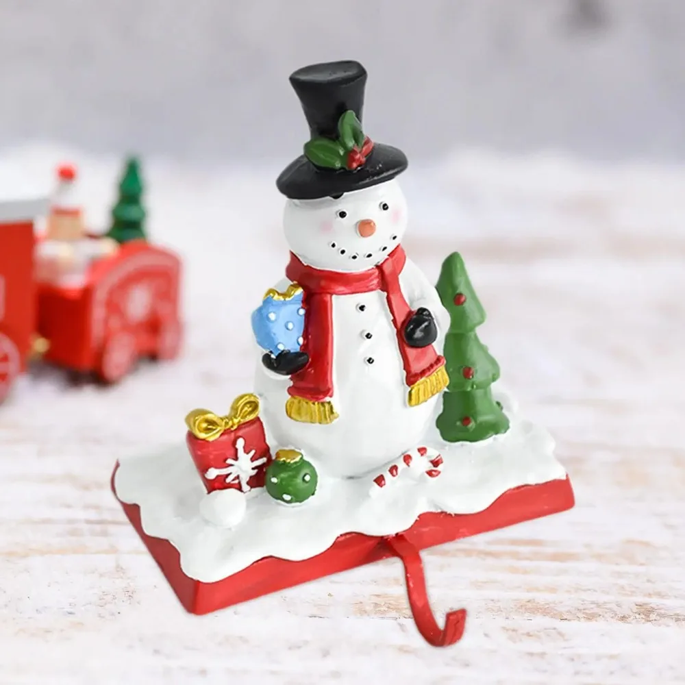 حامل جوارب عيد الميلاد من الراتنج ، ديكور معلق ، ديكور عيد الميلاد ، خطاف معلق ، ديكور النافذة