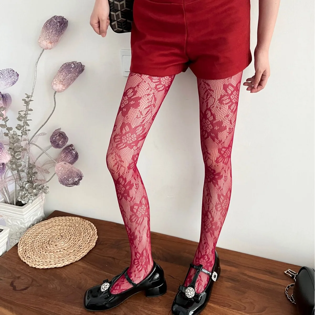 New Lace Floral Women Tights Summer Mesh Sexy Pantyhose Hollow Out Thin Breathable Retro Punk Style Y2K Women Fishnet Stockings