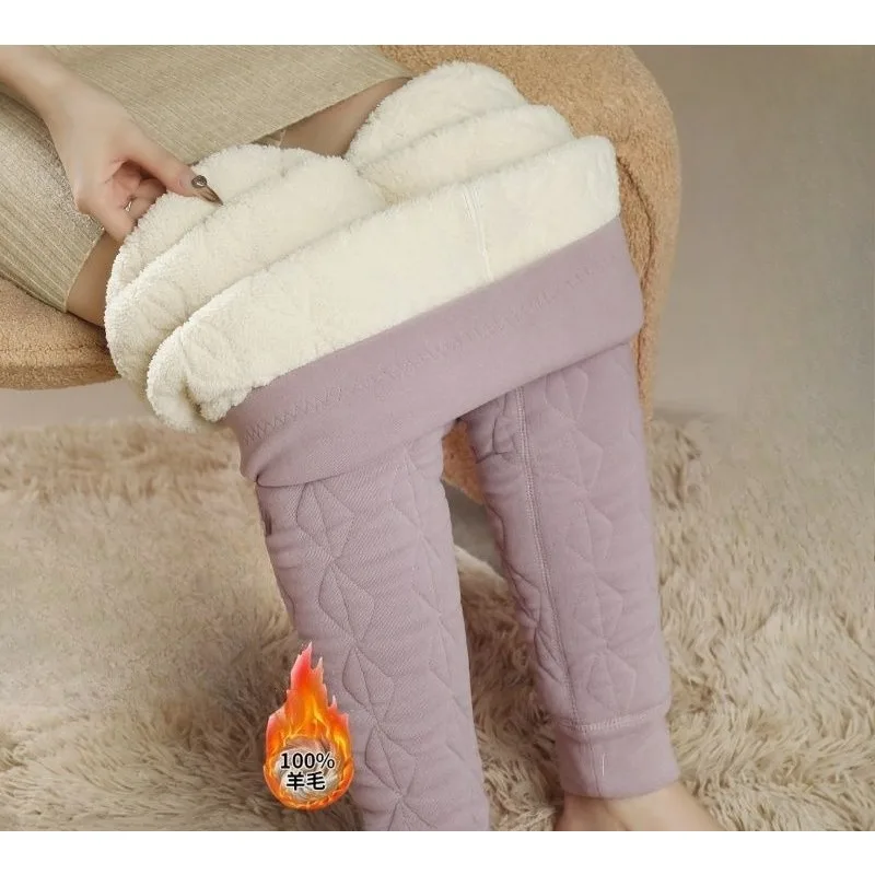 

Утолщенные бархатные шелковые женские теплые брюки с высокой талией на подкладке, базовый слой, брюки, толстые хлопковые брюки TT189