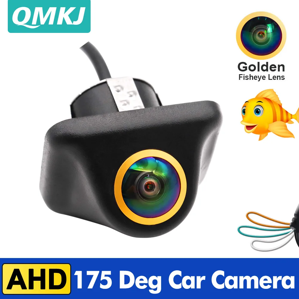 

QMKJ AHD CVBS 175 Degree Fisheye Car Front Reverse Backup HD Rear View Camera For Vehicle Android DVD AHD Monitor Front Camera