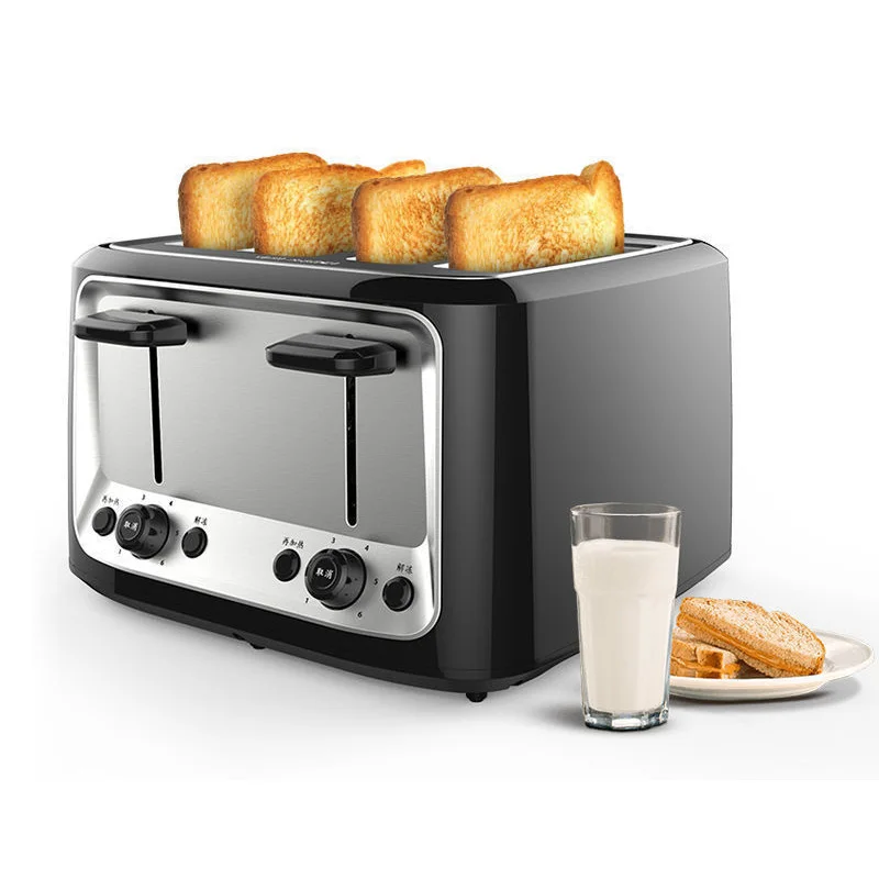 4 Slice Toaster HX-5009 Household Stainless Steel Smart Bread Toaster for Bagel Muffin Waffle Gluten Free Breads Timer