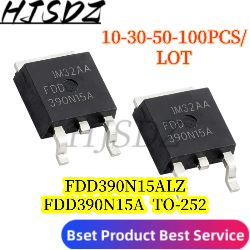 TO-252【10-30-50-100PCS/LOT】 New FDD390N15A FDD390N15ALZ 390N15A TO-252 Field effect Transistor