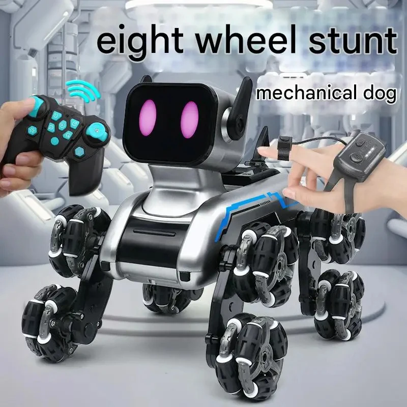 2026 Smart Remote Control Robot Dog Remote Control Toy Children's Electric Mechanical Dog Gift Boy Stunt Eight Wheel Fancy Drift