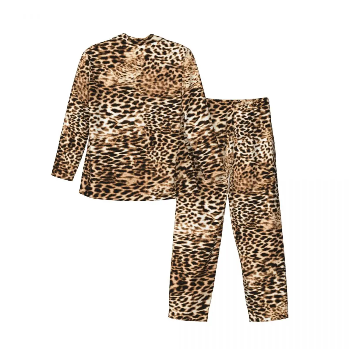 Men's Home Suits Long-sleeved Leopard Print Suits for Autumn and Winter Pajamas for Men