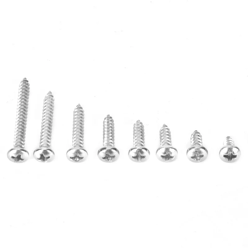 200pcs Self Tapping Screw Cross M3.5 304 Stainless Steel Pan Head Combination Set