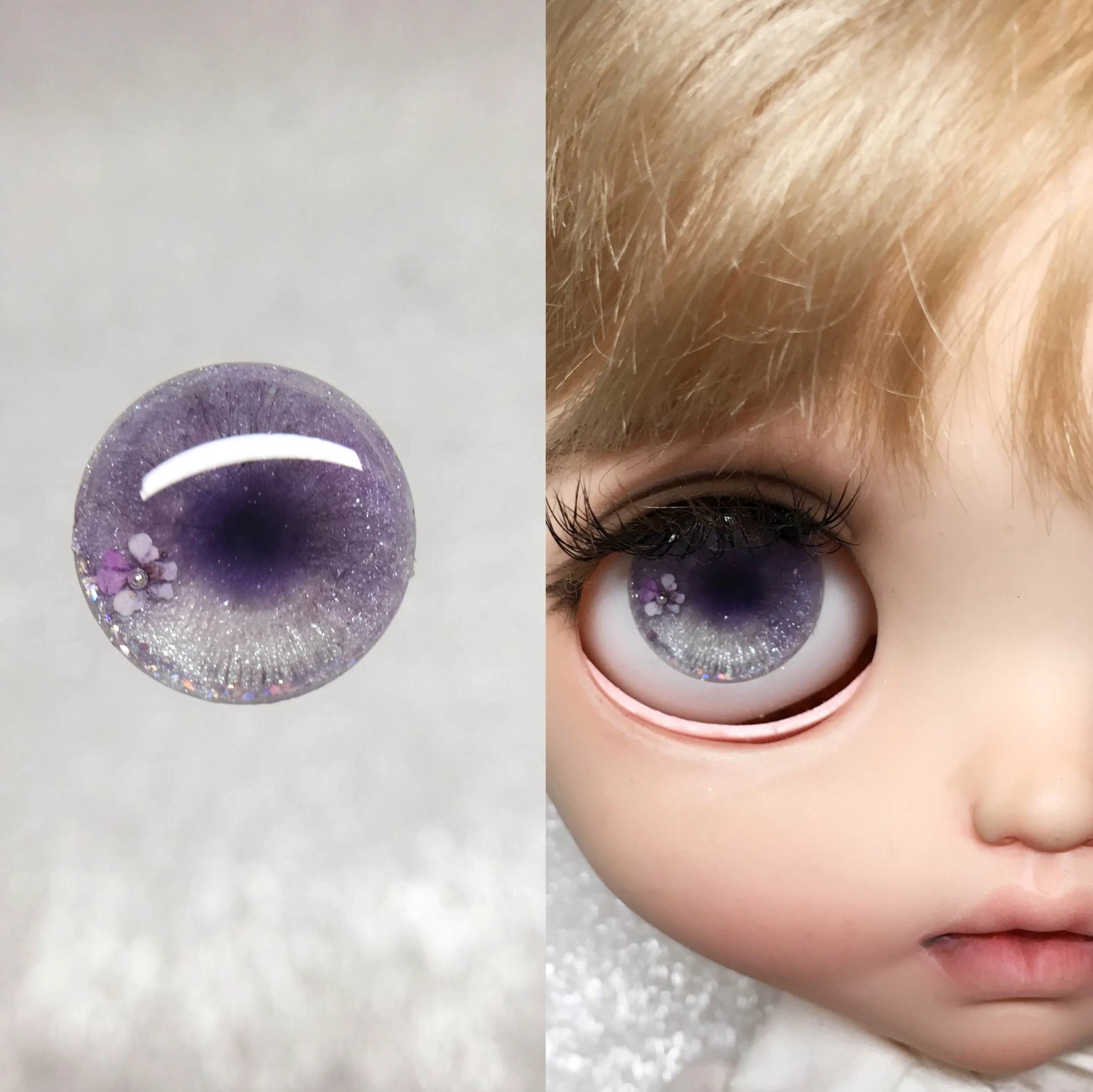 Occhi per giocattoli BJD Blyth accessori per bambole Sparkling Drop Glue Cute purple Eye Piece Eyes For Dolls Crafts For BJD Dolls Pieces