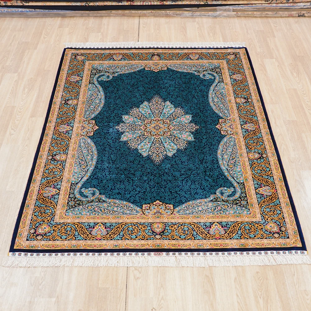 152x213cm Handmade Silk Turkish Carpet Living Room Oriental Rugs