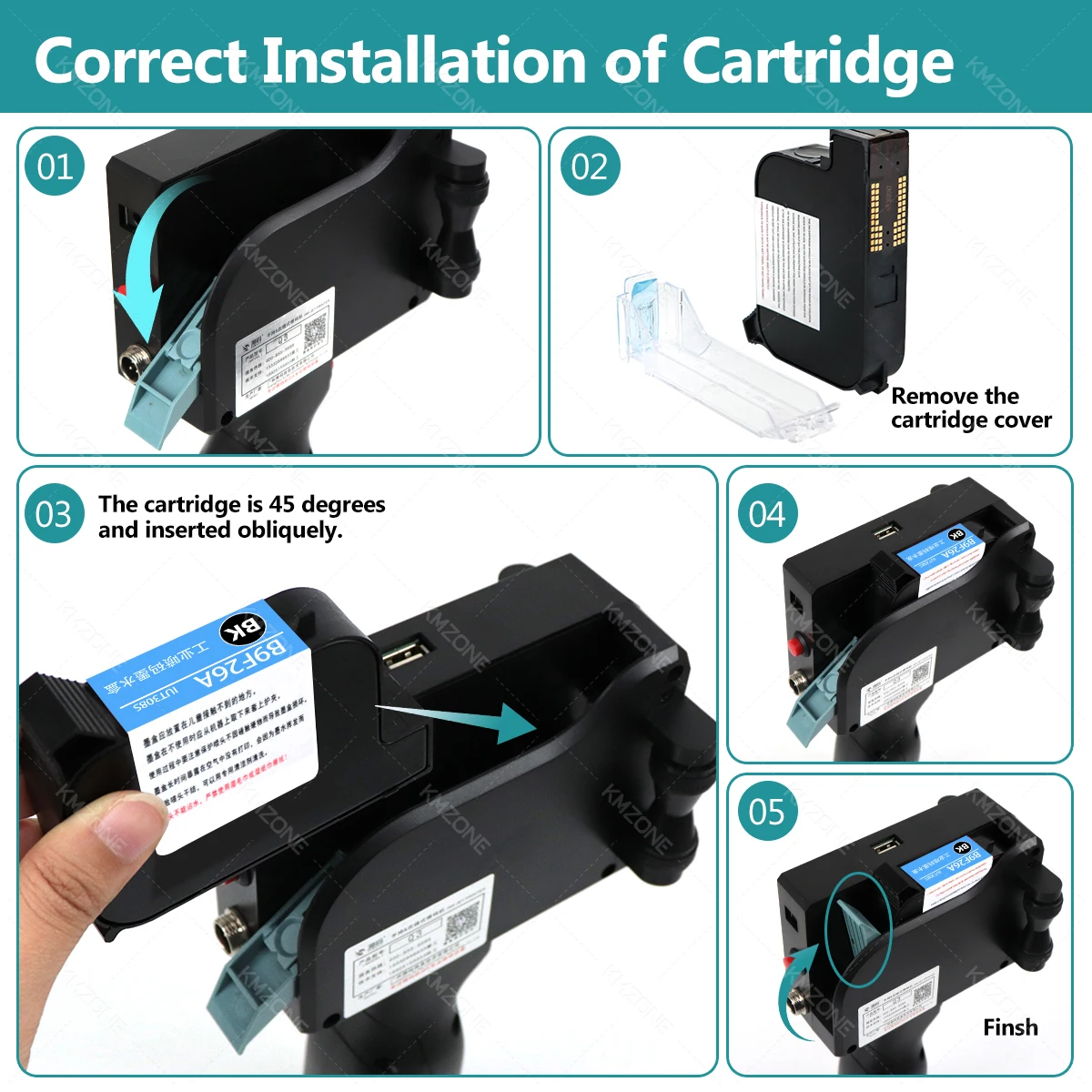 25.4mm Handheld Inkjet Printer Gun Portable For Metal Expiry Date Barcode QR Code Batch Numbers Best Value Logo Printing INKP195