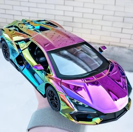 1:24 Scale REVUELTO Miniature Model Toy Sports Cars Alloy Diecast Supercars Sound Light Doors Opened Pull Back for Kids Gifts