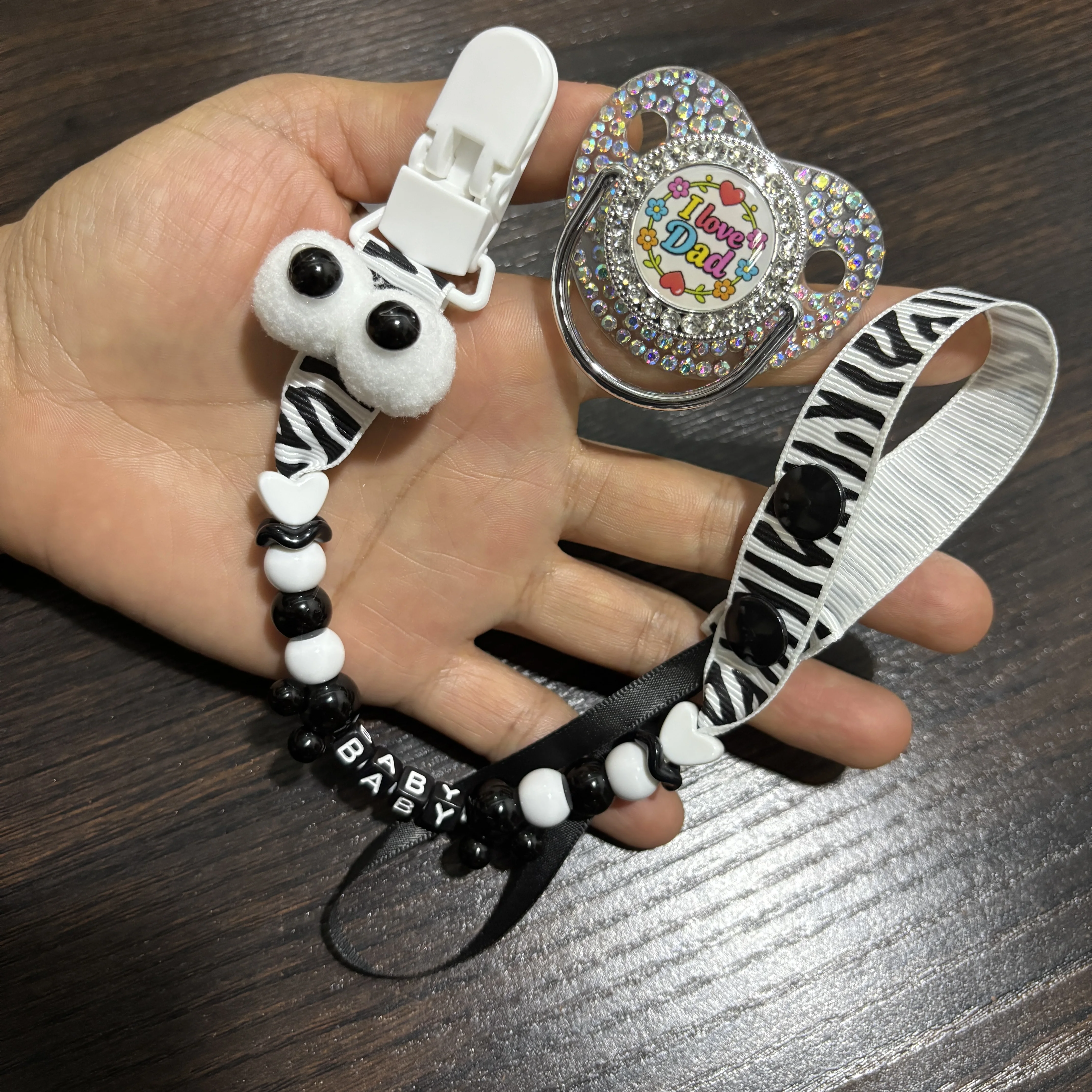 Custom Name Pacifier Clip Food Grade Chew Nipple For Newborn Toddler Anti Lost Dummy Holder Safe Infant Teething Accessory