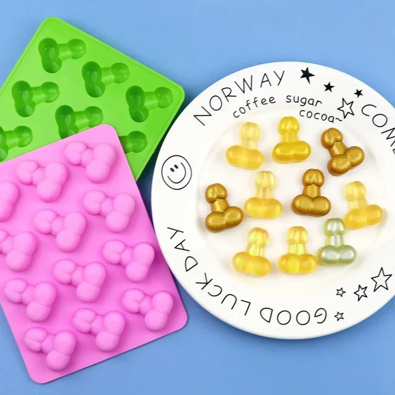 12 Holes 3D Penis Silicone Mold DIY Chocolate Ice Cube Tray for Adult Party Cake Decoration Baking Pastry Mould