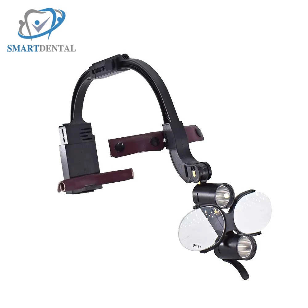 Dental LED Head Light Lamp 2.5X 3.5X Dentisit Surgical Headlight Magnification Binocular Loupes For Lab Dentistry Equipment