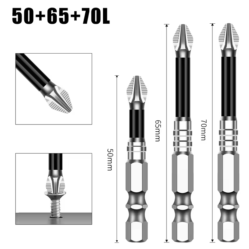 K5 Non-slip High Hardness Bit S2 Strong Magnetic 5A Black Non-slip Cross Head Electric Drill Electric Screwdriver Bit - Image 12