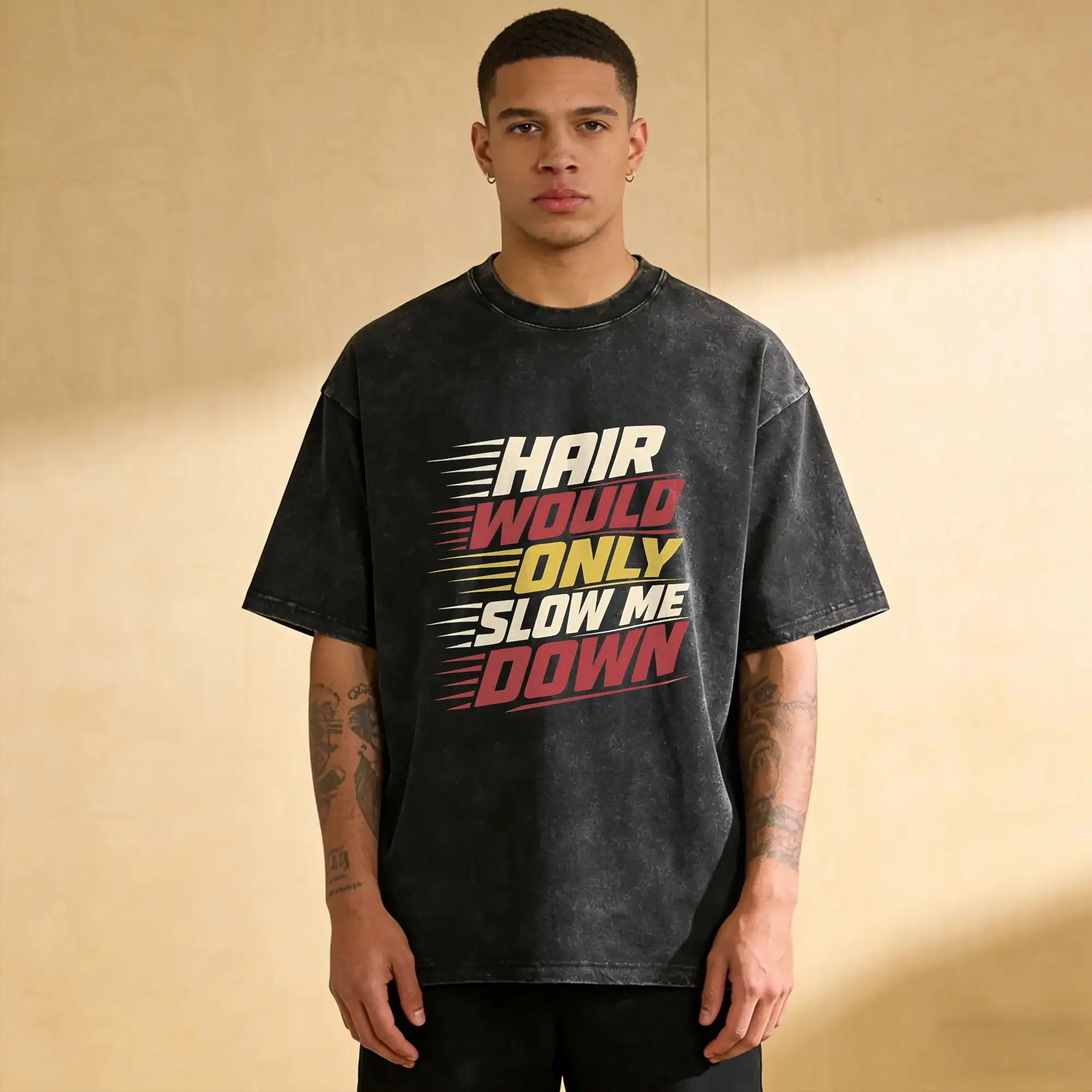 Hair Would Only Slow Me Down Bald Humor T Shirt Summer  Y2K Classic T Shirts Cotton Fashion Tee Shirt For Men Simple Tops