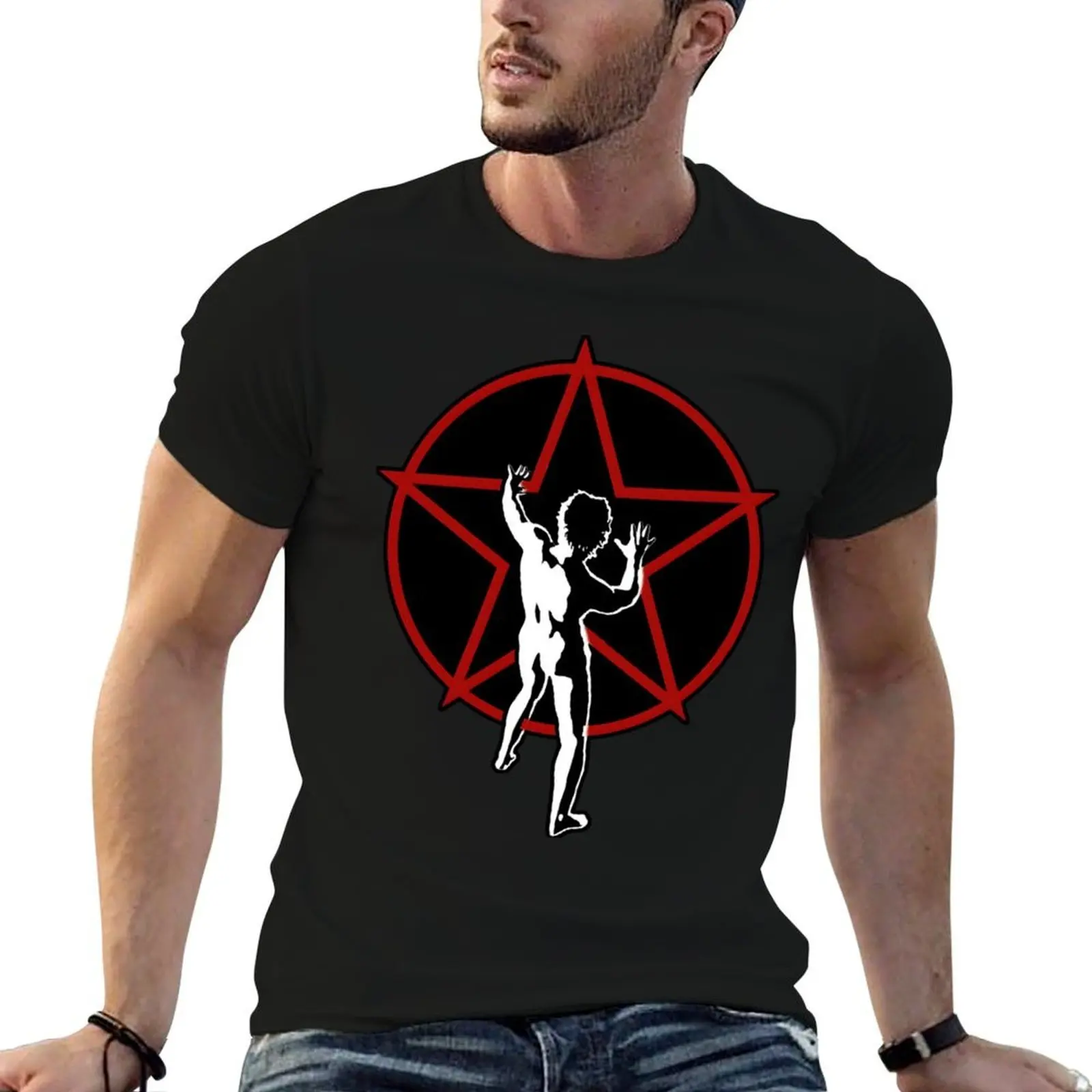 Starmen Logo Sticker T-Shirt man t shirt heavy cotton man t shirt cotton funny t shirts dark humor T-shirt
