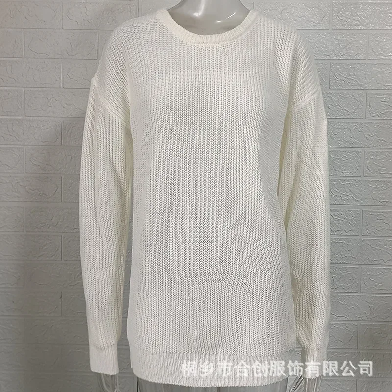 Knitted Sweater Men Fall/Winter  New Knitwear Solid Color Crewneck Long Sleeve Puller Mens Sweater